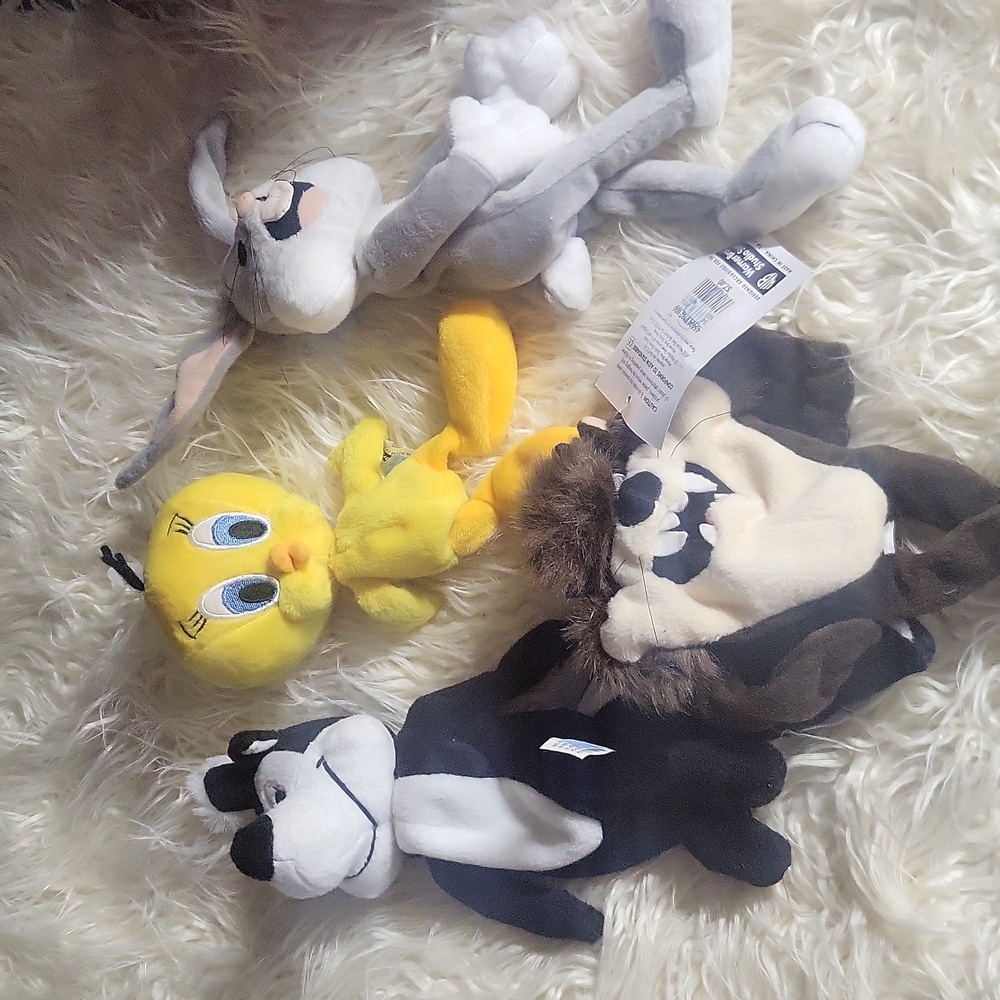 Set of four warner brothers bean bag plushes